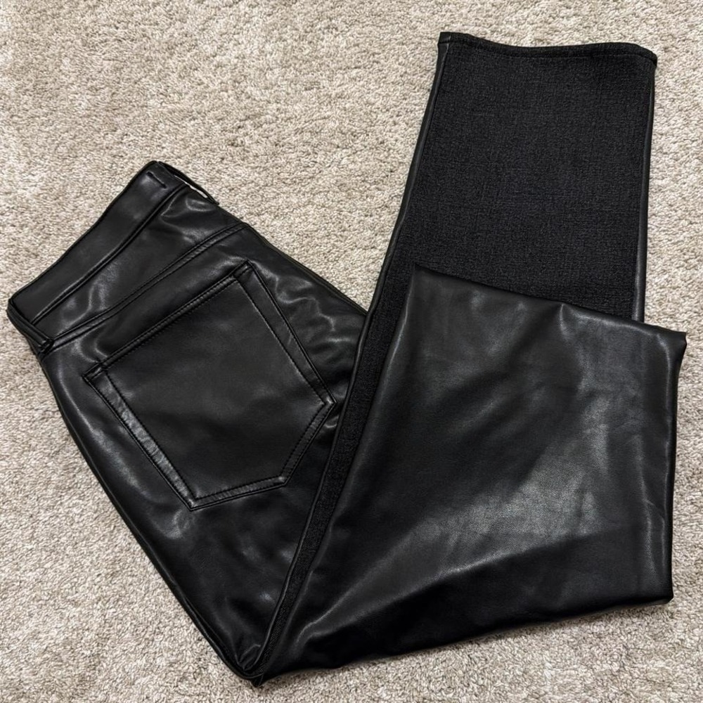 Abercrombie & Fitch Leather Denim Curve Love Pants | Black‎ | 33x16